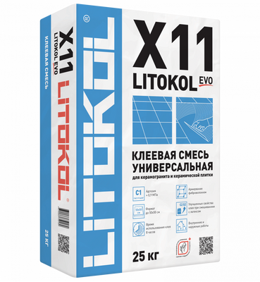 Клей для укладки плитки LITOKOL X11 EVO 25 кг морозостойкий