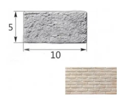 Искусственный декоративный камень Тонкий Кирпич 06-14 тычковый элемент светло-бежевый Forester