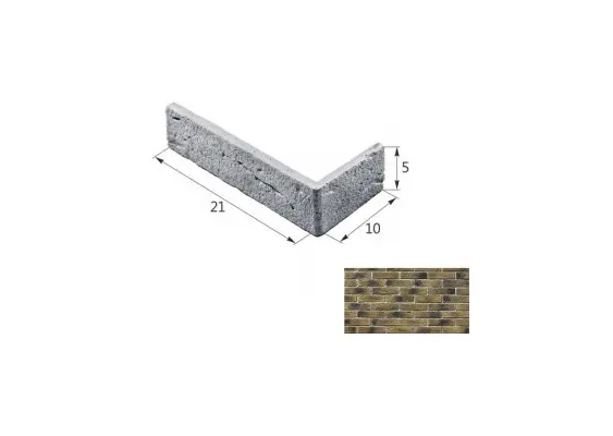 Искусственный декоративный камень Тонкий кирпич угловой элемент 06-12 серый Forester