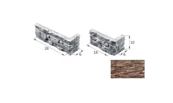 Искусственный декоративный камень Скала 04-08 угловой элемент коричневый Forester
